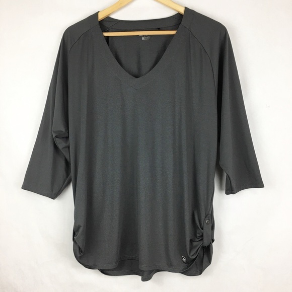 OGIO Tops - Ogio Charcoal Gray 3/4 Sleeve V-neck Top Size XL